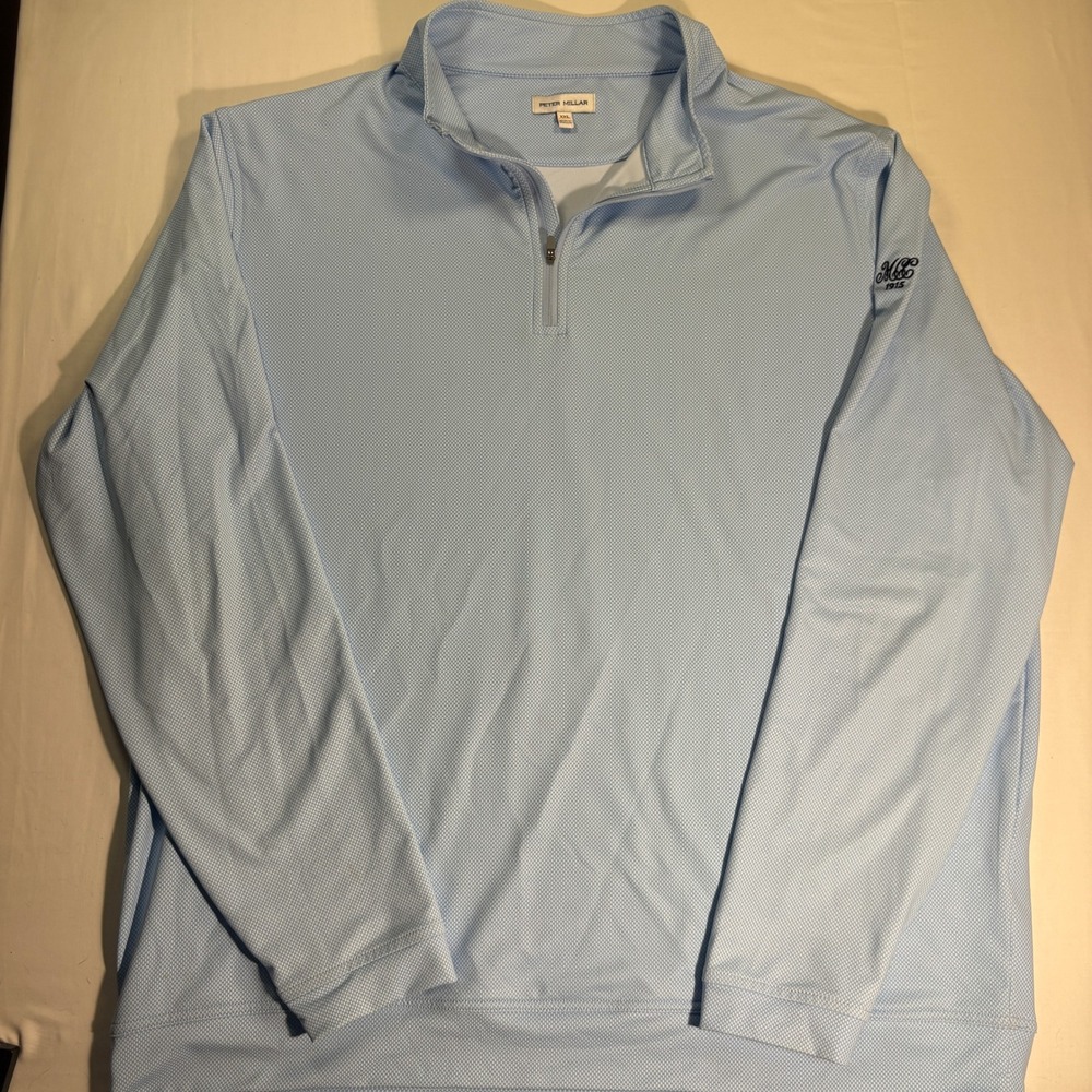 Peter Millar Mens XXL Blue Golf Quarter Zip Marietta Country Club Pullover
